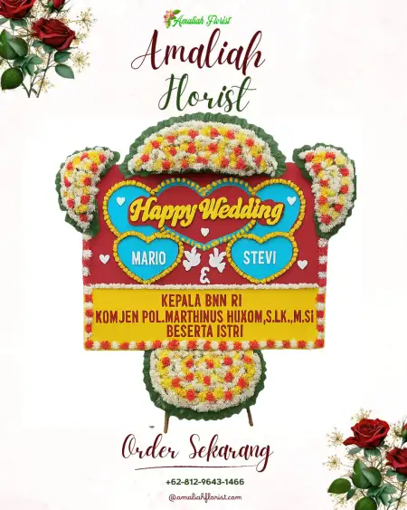 Papan Bunga Pernikahan Longkib